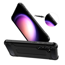 Hibridinis šarvuotas dėklas, skirtas „Samsung Galaxy S24 FE“ šarvuotas hibridinis dėklas – juodas
