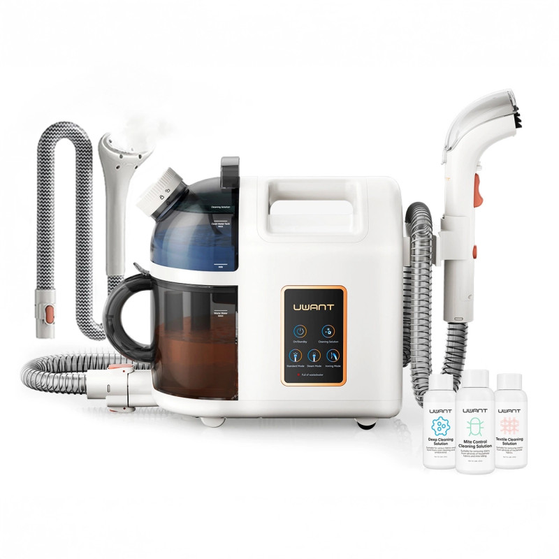UWANT B200 12000Pa 1900W plovimo dulkių siurblys su giluminio valymo garais funkcija + garų antgaliu - baltas