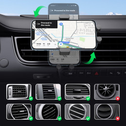 Ugreen Qi 15W belaidžio automobilinio įkroviklio automobilinio telefono laikiklis orlaidei juodas (40118 CD256)