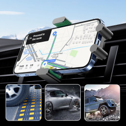 Ugreen Qi 15W belaidžio automobilinio įkroviklio automobilinio telefono laikiklis orlaidei juodas (40118 CD256)