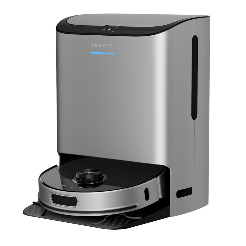 UWANT U200 Pro robotas dulkių siurblys su šluostės funkcija + įkrovimo/ valymo stotelė - pilkas