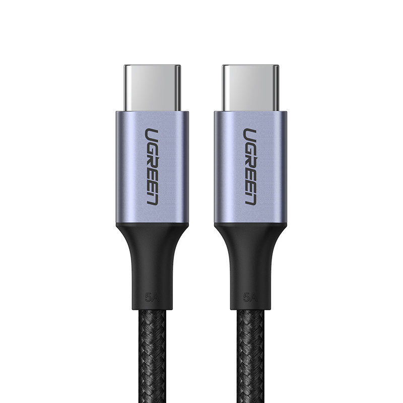 Ugreen US316 90120 USB-C – USB-C PD QC FCP kabelis 100W 5A 480Mb/ s 3m – pilkas