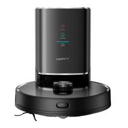 UWANT U100 robotas dulkių siurblys su šluostės funkcija + įkrovimo/ valymo stotelė - juodas