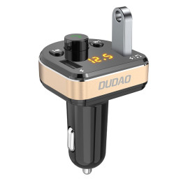 Dudao FM siųstuvas Bluetooth automobilinis įkroviklis MP3 3.1 A 2x USB juodas (R2Pro juodas)