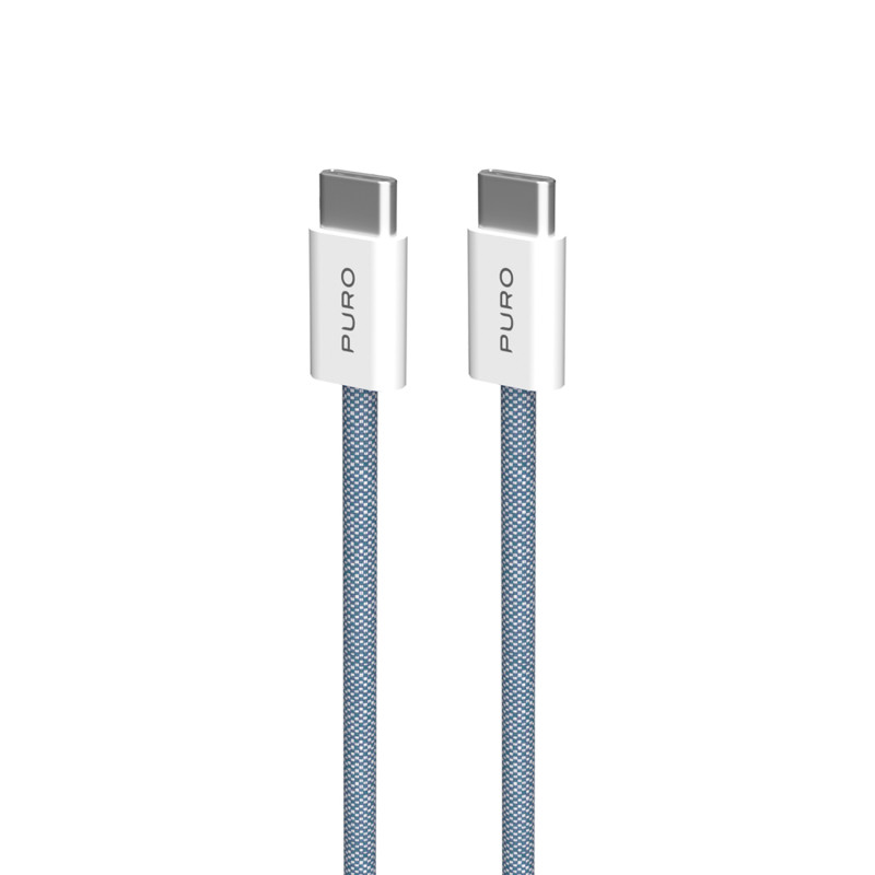 „Puro Fabrik“ 60 W USB-C – USB-C laidas 1,5 m – mėlynas