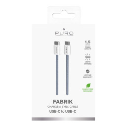 „Puro Fabrik“ 60 W USB-C – USB-C laidas 1,5 m – mėlynas