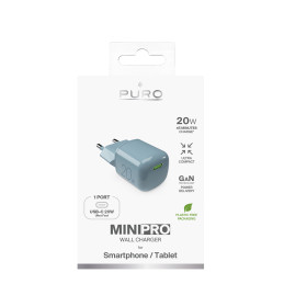 „Puro“ 20 W GaN USB-C sieninis įkroviklis – žalias