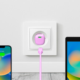 „Puro“ 20 W GaN USB-C sieninis įkroviklis – rožinis