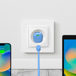 „Puro“ 20 W GaN USB-C sieninis įkroviklis – mėlynas