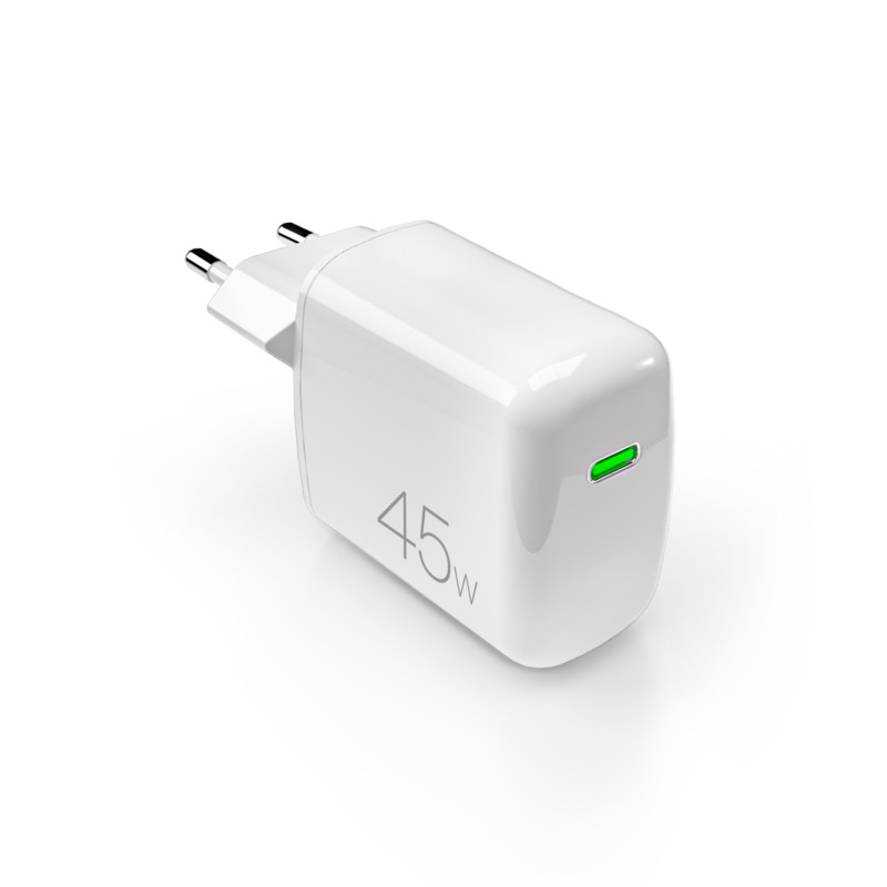 „Puro Super Mini“ 45 W PD GaN USB-C sieninis įkroviklis – baltas