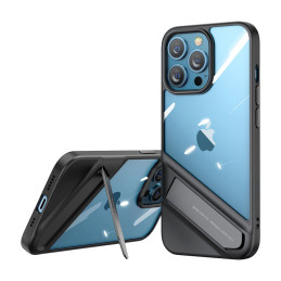 Ugreen Fusion Kickstand Case tvirtas dėklas su gelio rėmeliu ir stovu iPhone 13 Pro juodas (90153)