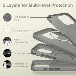 „Tech-Protect“ silikoninis „MagSafe“ dėklas, skirtas „iPhone 16 Pro Max“ – pilkas