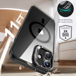 ESR klasikinis hibridinis stovas „Halolock MagSafe iPhone 16 Plus“ + grūdinto stiklo ekrano apsauga – juodas