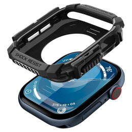 „Spigen Rugged Armor“ dėklas, skirtas „Apple Watch 10“ (46 mm) – juodas