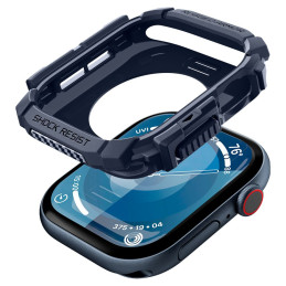 „Spigen Rugged Armor“ dėklas, skirtas „Apple Watch 10“ (46 mm) – tamsiai mėlynas