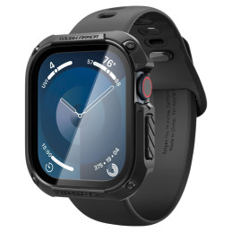„Spigen Tough Armor“ dėklas, skirtas „Apple Watch 10“ (46 mm) – juodas