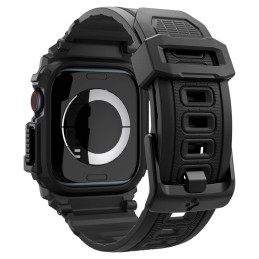 „Spigen Rugged Armor“ dėklas, skirtas „Apple Watch 10“ (46 mm) – juodas