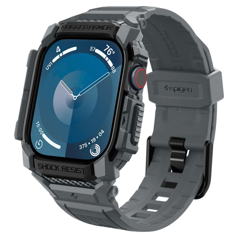 „Spigen Rugged Armor“ dėklas, skirtas „Apple Watch 10“ (46 mm) – pilkas