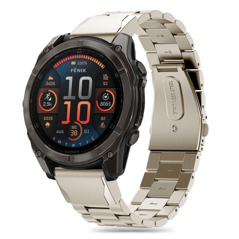 „Tech-Protect“ nerūdijančio plieno apyrankė, skirta „Garmin Fenix 5 / 6 / 6 PRO / 7 / 8“ (47 mm) / E – titano spalvos