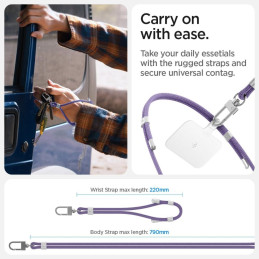 „Spigen“ universalus virvelės ir pakabuko rinkinys – violetinė