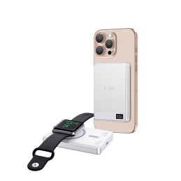 Išorinė baterija „Tech-Protect PB33 LifeMag MagSafe 5000mAh“ – sidabrinė