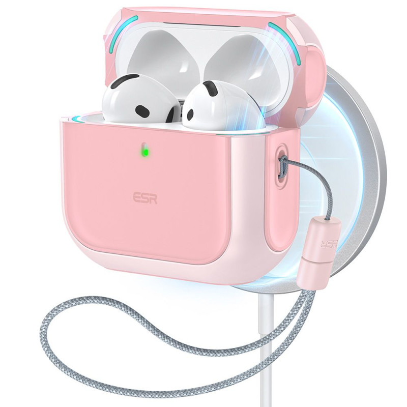 ESR Orbit Halolock MagSafe dėklas, skirtas AirPods 4 ausinėms – rožinis