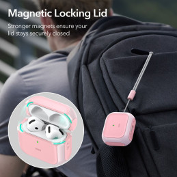 ESR Orbit Halolock MagSafe dėklas, skirtas AirPods 4 ausinėms – rožinis