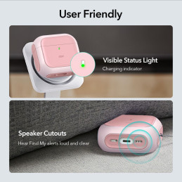 ESR Orbit Halolock MagSafe dėklas, skirtas AirPods 4 ausinėms – rožinis