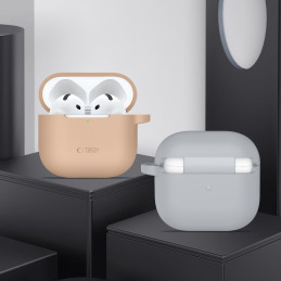 „Tech-Protect“ silikoninis dėklas su kabliuku, skirtas „AirPods 4“ – pilkas