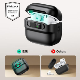 ESR Pulse Halolock Magsafe dėklas, skirtas AirPods 4 ausinėms – juodas