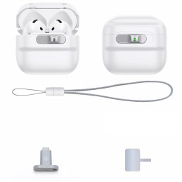 ESR Pulse Halolock Magsafe dėklas, skirtas AirPods 4 ausinėms – baltas