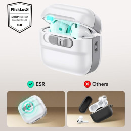 ESR Pulse Halolock Magsafe dėklas, skirtas AirPods 4 ausinėms – baltas