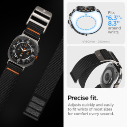 „Spigen DuraPro“ dirželis, skirtas „Samsung Galaxy Watch Ultra 47mm“ – juodas