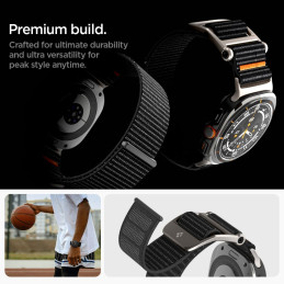 „Spigen DuraPro“ dirželis, skirtas „Samsung Galaxy Watch Ultra 47mm“ – juodas