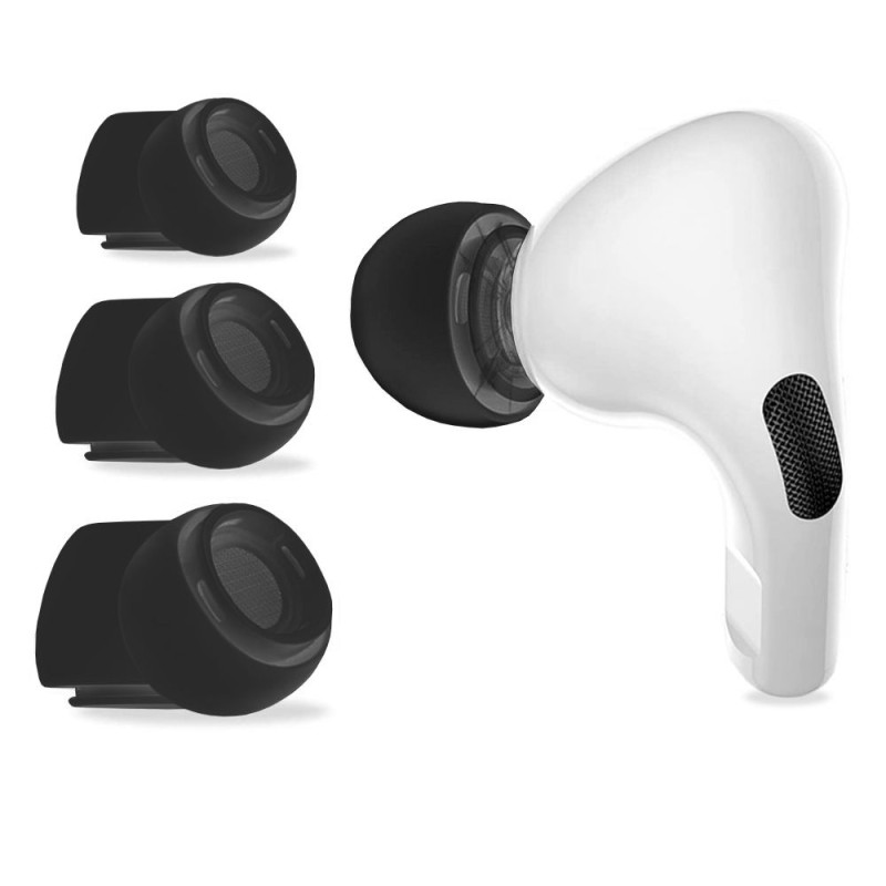„Tech-Protect“ ausų antgaliai, skirti „AirPods Pro 1/ 2“ (3 vnt.) – juodi