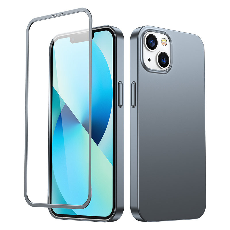 Joyroom 360 Full Case dėklo dangtelis, skirtas iPhone 13 galinei ir priekiniam dėklui + grūdintas stiklas pilkas (JR-BP9...