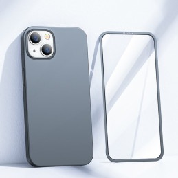 Joyroom 360 Full Case dėklo dangtelis, skirtas iPhone 13 galinei ir priekiniam dėklui + grūdintas stiklas pilkas (JR-BP9...