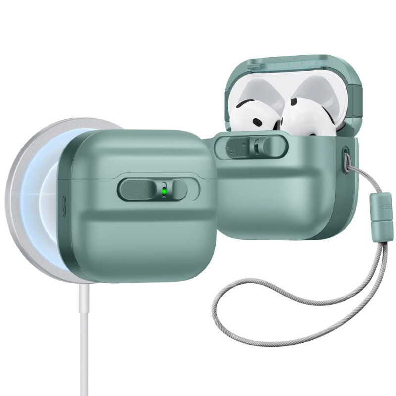 ESR Pulse Halolock Magsafe dėklas, skirtas AirPods 4 ausinėms – žalias