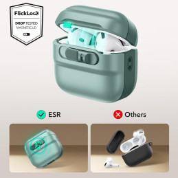 ESR Pulse Halolock Magsafe dėklas, skirtas AirPods 4 ausinėms – žalias
