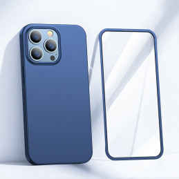 Joyroom 360 Full Case dėklo dangtelis, skirtas iPhone 13 Pro Max galinis ir priekinis dangtelis + grūdintas stiklas mėly...