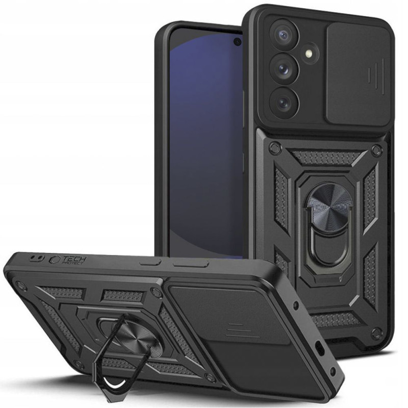 „Tech-Protect CamShield Pro“ dėklas, skirtas „Samsung Galaxy S24 FE“ – juodas