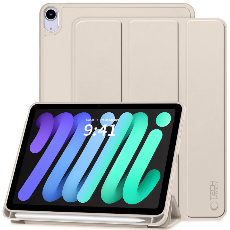 „Tech-Protect SC“ rašiklio dėklas, skirtas „iPad Mini 6 / 7 / 2021–2024“ – smėlio spalvos