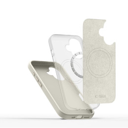 „Tech-Protect“ silikoninis PU „MagSafe“ iPhone 16 dėklas – smėlio spalvos