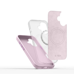 „Tech-Protect“ silikoninis PU „MagSafe“ iPhone 16 dėklas – rožinis