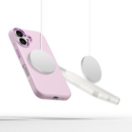 „Tech-Protect“ silikoninis PU „MagSafe“ iPhone 16 dėklas – rožinis