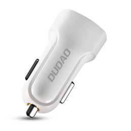Dudao rinkinys automobilinis įkroviklis 2x USB 2.4A + laidas USB laidas 3in1 Lightning / Type C / micro USB baltas (R7 b...