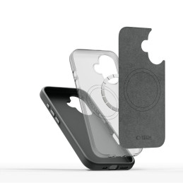 „Tech-Protect“ silikoninis PU „MagSafe“ iPhone 16 dėklas – pilkas