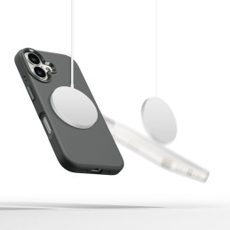 „Tech-Protect“ silikoninis PU „MagSafe“ iPhone 16 dėklas – pilkas