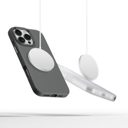 „Tech-Protect“ silikoninis PU „MagSafe iPhone 16 Pro“ dėklas – pilkas