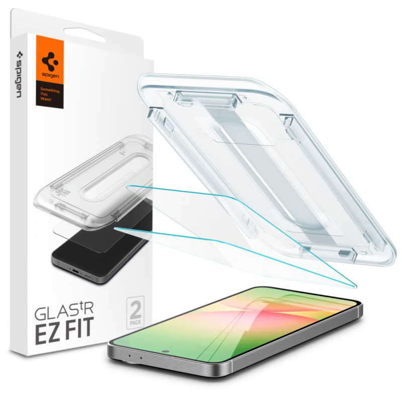 „Spigen Glas.tR EZ Fit“ grūdinto stiklo dėklas, skirtas „Samsung Galaxy S24 FE“ (2 vnt.)
